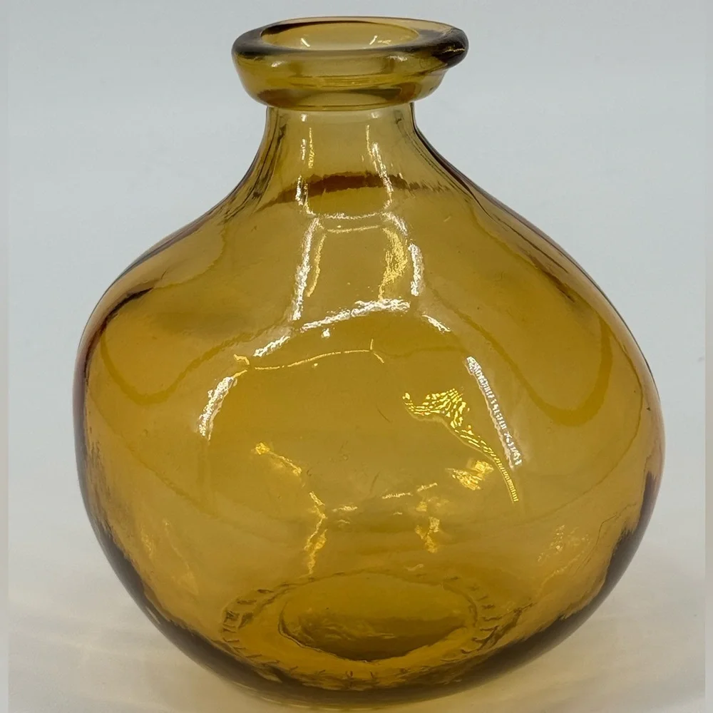 Amber Glass Balloon Vase